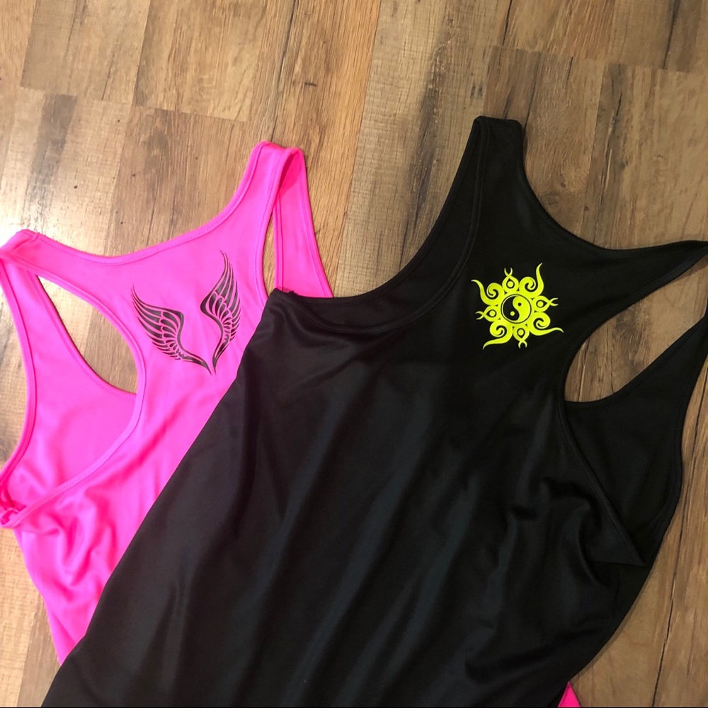 Two Sport-Tek racer back tanks